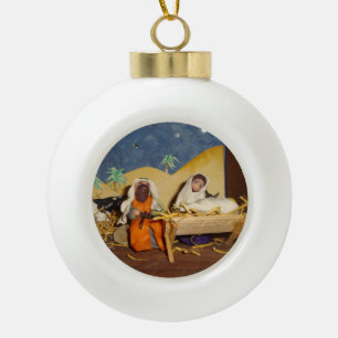 Boule En Céramique crèche Jésus Marie Joseph stable Noël