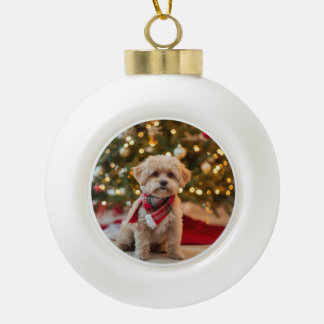 Boule En Céramique Custom Dog Christmas Ornament | Pet Photo