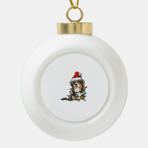 Boule En Céramique Cute berger australien Père Noël Christmas Tree Li