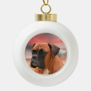 Boule En Céramique Cute Boxer Dog Eau Couleur Huile Peinture Art