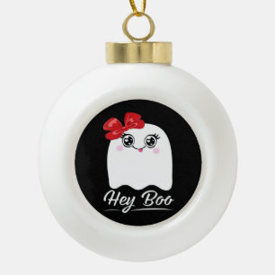 Boule En Céramique Cute Hey Boo Halloween