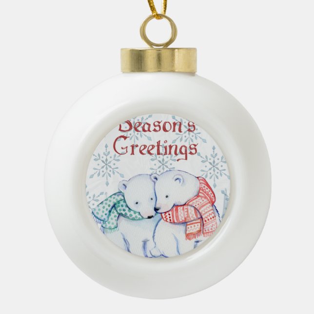 Boule En Céramique Cute Polar Bears (Devant)