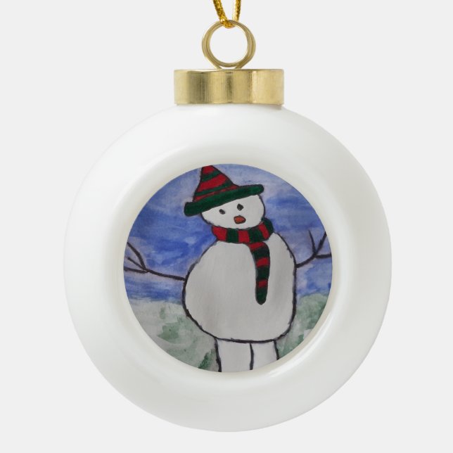 Boule En Céramique Cute Snowman (Devant)