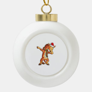 Boule En Céramique Dabbing Giraffe Père Noël T Shirt Christmas Kids B