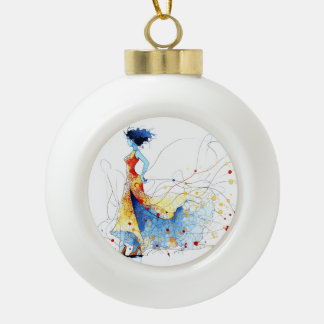 Boule En Céramique Danseuse de flamenco à l'aquarelle – Joie en mouve