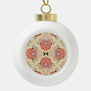 Boule En Céramique Design vintage fleuri et transparent pour motif.