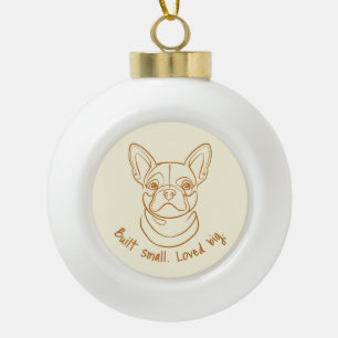 Boule En Céramique Dessin au trait de Bouledogue Français. Construit