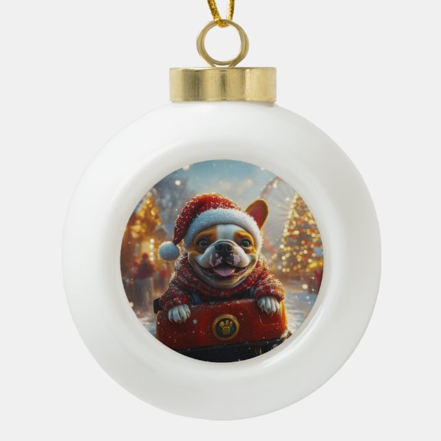 Boule En Céramique Dessous de verre à rouleaux pour chien Bull Terrie (Devant)