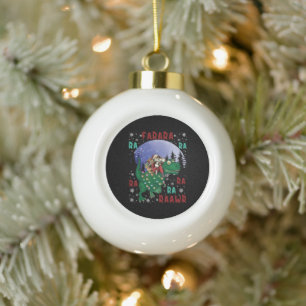 Boule En Céramique Dinosaure Santa Claus