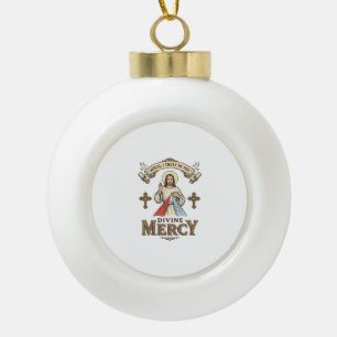 Boule En Céramique Divine Mercy Jésus Gravure Vintage T-shirt Religie