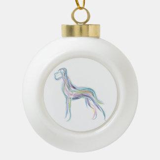 Boule En Céramique Doggies à Noël
