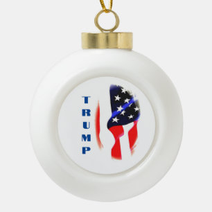 Boule En Céramique Donald Trump American Flag Pop Art