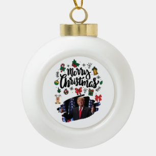 Boule En Céramique Donald Trump Joyeux Noël