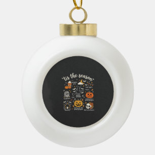 Boule En Céramique Doodle de Halloween C'est la saison design sorcièr