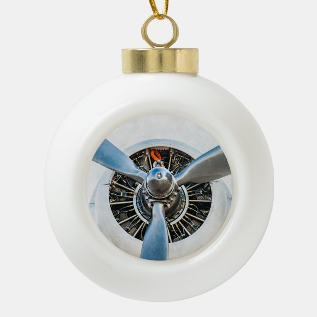 Boule En Céramique Douglas DC-3 Aircraft. Hélice (Devant)