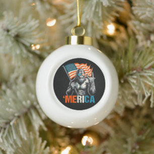 Boule En Céramique Drapeau Américain Rock Bigfoot Merica