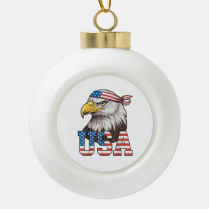 Boule En Céramique Drapeau américain USA Hommes Femmes Enfants Aigle