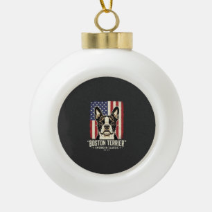 Boule En Céramique Drapeau Classique Américain Boston Terrier