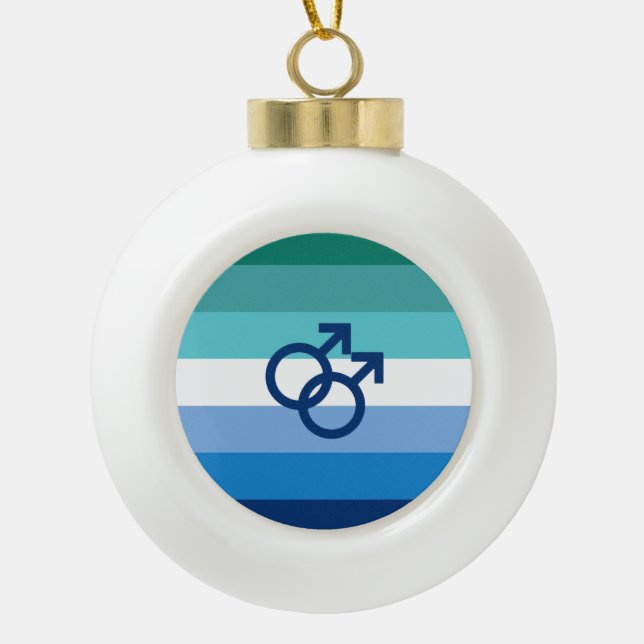 Boule En Céramique Drapeau de fierté gay MLM (Devant)