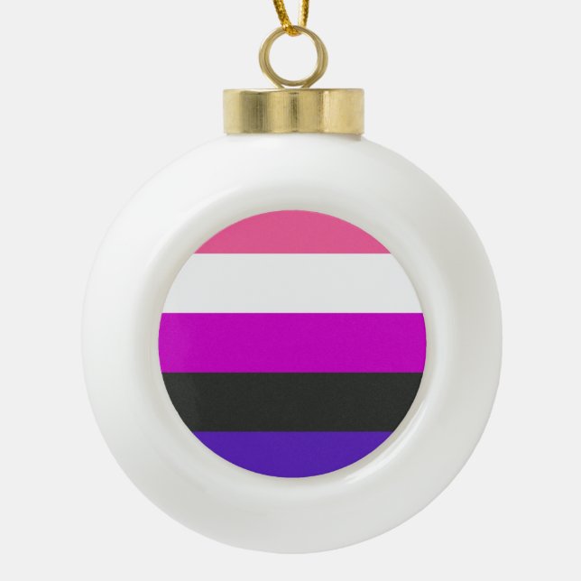 Boule En Céramique Drapeau de fierté genderfluid (Devant)