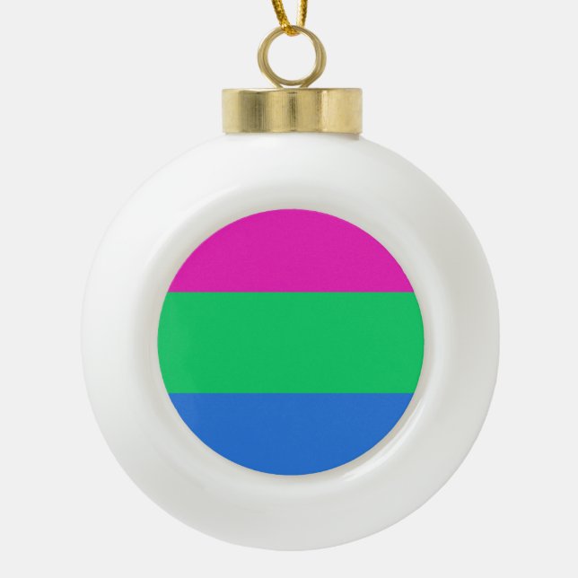 Boule En Céramique Drapeau de fierté polysexuelle (Devant)
