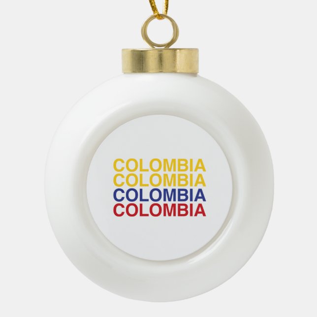 Boule En Céramique Drapeau de la COLOMBIE (Devant)