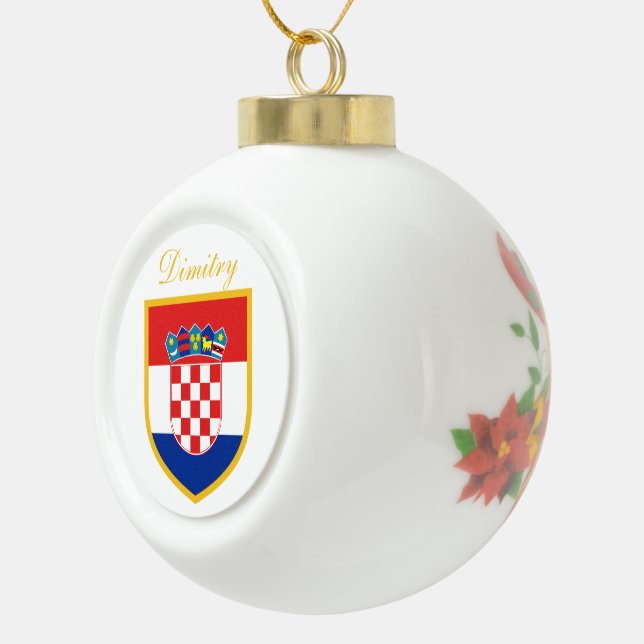 Boule En Céramique Drapeau de la Croatie personnalisé (Droite)