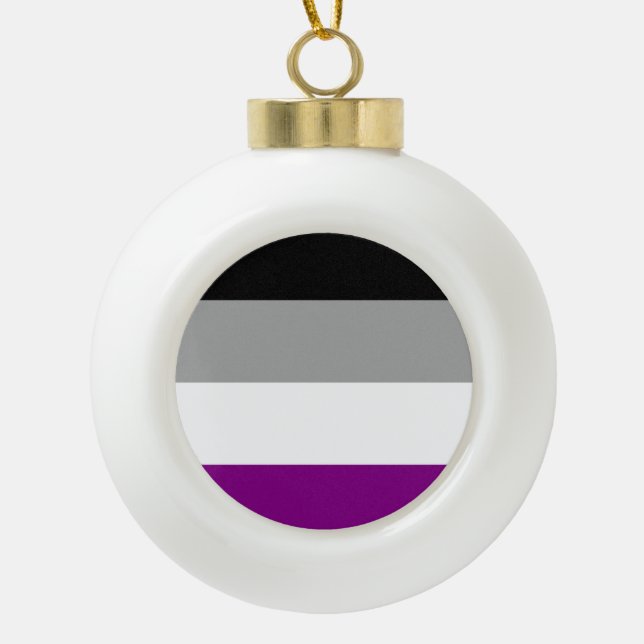 Boule En Céramique Drapeau de la fierté asexuelle (Devant)