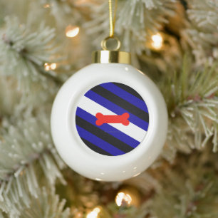 Boule En Céramique Drapeau de la fierté de jeu de chiots de SlipperyJ