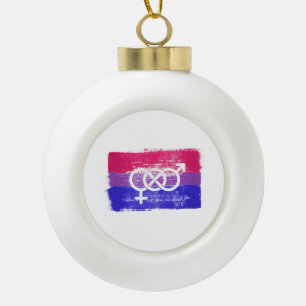 Boule En Céramique Drapeau de la fierté du symbole bisexuel peint