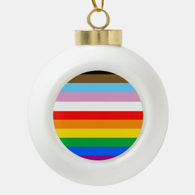 Boule En Céramique Drapeau de la fierté inclusif LGBTQ+ (Devant)