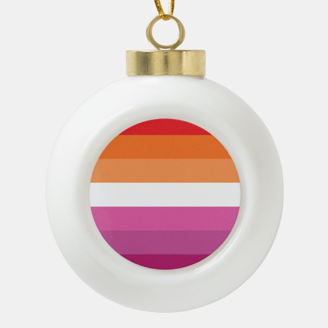 Boule En Céramique Drapeau de la fierté lesbienne (Devant)