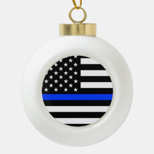 Boule En Céramique Drapeau de la police Thin Blue Line