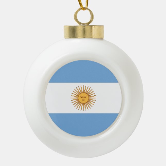 Boule En Céramique Drapeau de l'Argentine (Devant)