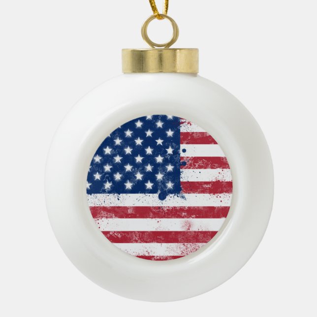 Boule En Céramique Drapeau des États-Unis (Devant)
