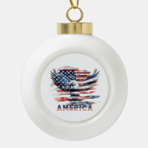 Boule En Céramique Drapeau des États-Unis. Amérique