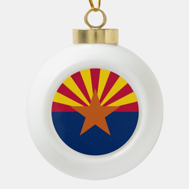 Boule En Céramique Drapeau d'État de l'Arizona (Devant)