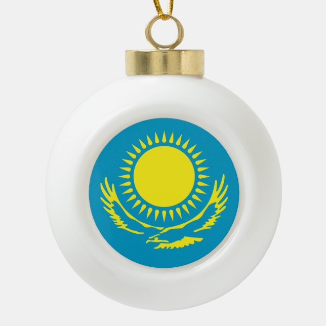 Boule En Céramique Drapeau du Kazakhstan (Devant)