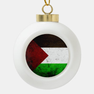 Boule En Céramique Drapeau grunge noir de la Palestine