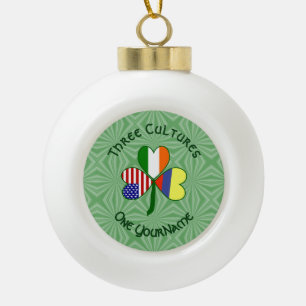 Boule En Céramique Drapeau irlandais américain colombien Trèfle Perso