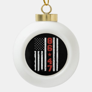 Boule En Céramique Drapeau rétro Vintage USA 86 47 Anti Trump