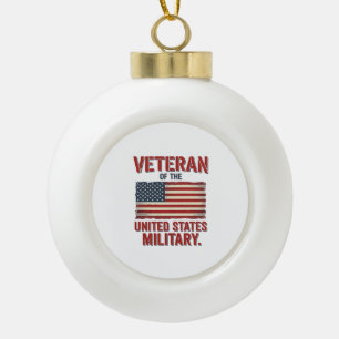 Boule En Céramique Drapeau USA de vétéran vintage Design vectoriel mi