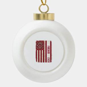 Boule En Céramique Drapeau vertical vintage papa pompier
