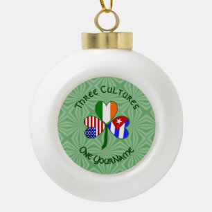 Boule En Céramique Drapeaux américains cubains Shamrock Votre nom