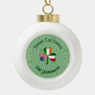 Boule En Céramique Drapeaux italiens irlandais américains Trèfle Votr