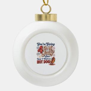 Boule En Céramique Drôle de 4 juillet Hot Dog Vintage Conception de T