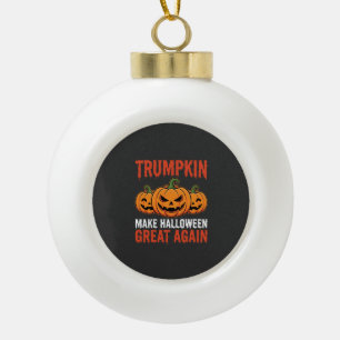 Boule En Céramique Drôle de citrouille Trumpkin Halloween Parodie