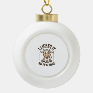 Boule En Céramique Drôle Je L'ai Léché Vache Chemise Vintage Ferme De