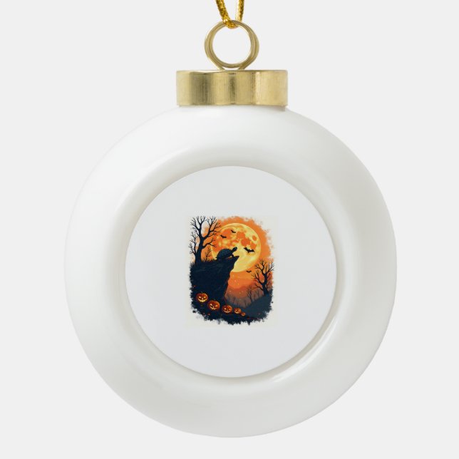 Boule En Céramique Drôle Tortoise Halloween Silhouette Tortois Éffray (Devant)