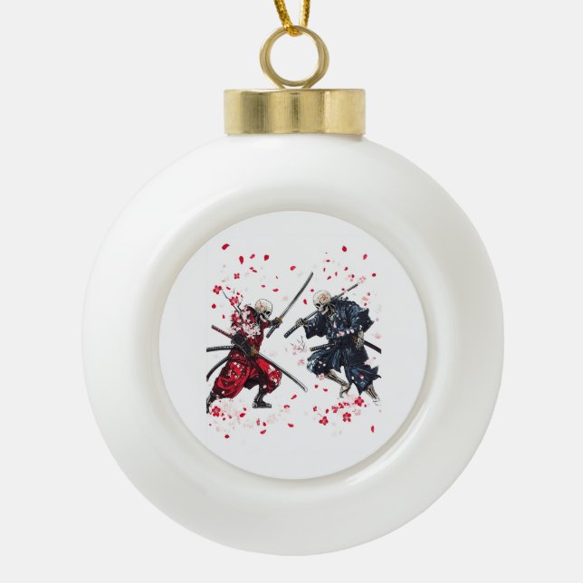 Boule En Céramique Duell de Samouraï Crâne (Devant)